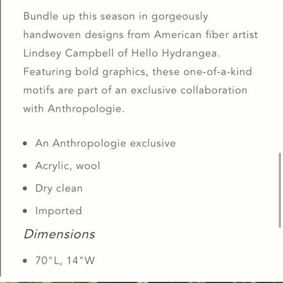 Anthropologie Hydrangea Tassel Scarf - Picture 3 of 3